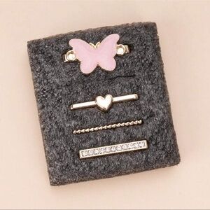 4pcs/Set Metal Cartoon Pink Butterfly Watch Band Charms